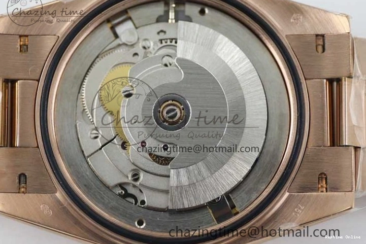 0419 Day Date 40mm RG 904L Steel TWF 1:1 Best Edition Black Crystal Dial on RG Bracelet A MoistureWicking 2349